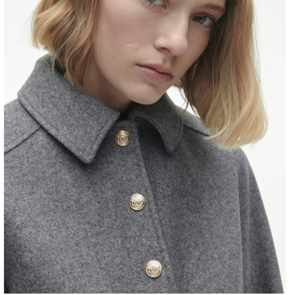 NWT Zara gold button soft touch jacket gray - Picture 8 of 10